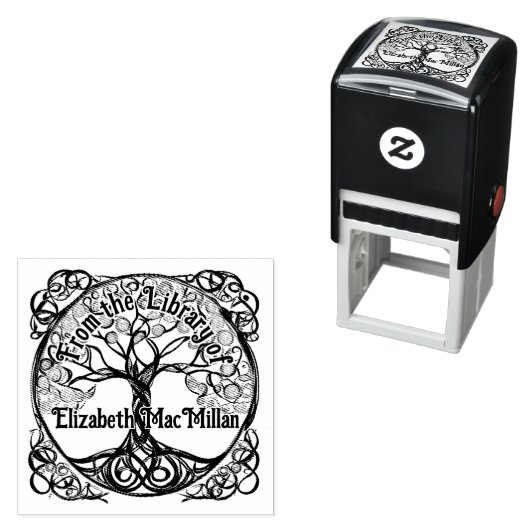 Tree of Life Rubber Ex Libris Stempel (In situ)