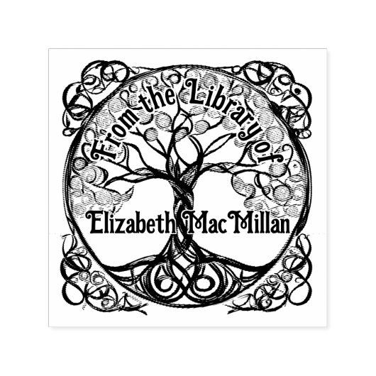 Tree of Life Rubber Ex Libris Stempel (Design)