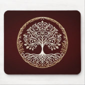 Tree of Life Rustiek Donkerrood Celtic Muismat (Voorkant)