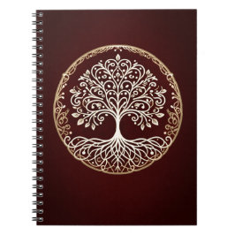 Tree of Life Rustiek Donkerrood Celtic Notitieboek