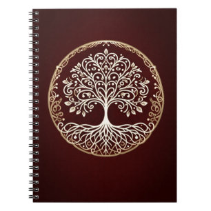 Tree of Life Rustiek Donkerrood Celtic Notitieboek