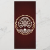 Tree of Life Rustiek Donkerrood Keltisch Bruiloft  Menu (Achterkant)