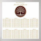 Tree of Life Rustiek Donkerrood Keltische Zitplaat Poster (Voorkant)