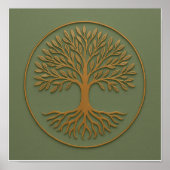Tree of Life Sage Copper Poster (Voorkant)
