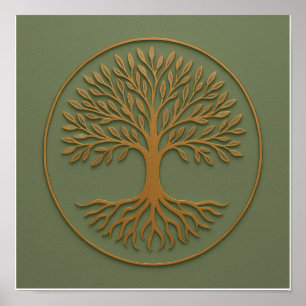 Tree of Life Sage Copper Poster