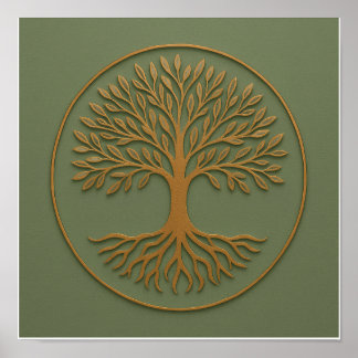 Tree of Life Sage Copper Poster