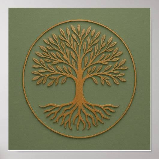 Tree of Life Sage Copper Poster (Voorkant)