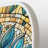 Tree of Life Shattered Glass Mosaic Aqua Blues  Pickleball Paddle (Links Detail)