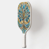 Tree of Life Shattered Glass Mosaic Aqua Blues  Pickleball Paddle (Links)