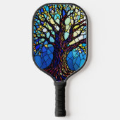 Tree of Life Shattered Glass Mosaic Pickleball Paddle (Voorkant)