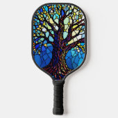 Tree of Life Shattered Glass Mosaic Pickleball Paddle (Achterkant)