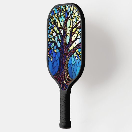 Tree of Life Shattered Glass Mosaic Pickleball Paddle (Links)