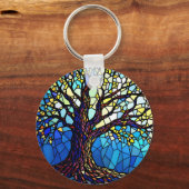 Tree of Life Shattered Glass Mosaic Sleutelhanger (Achterkant)