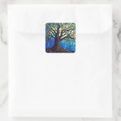 Tree of Life Shattered Glass Mosaic Vierkante Sticker (Tas)
