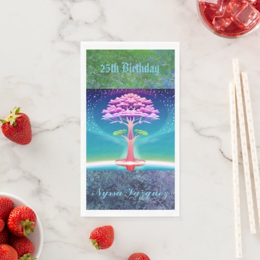 Tree of Life Soulful Greenery 25e verjaardagsfeest Servet (Insitu)