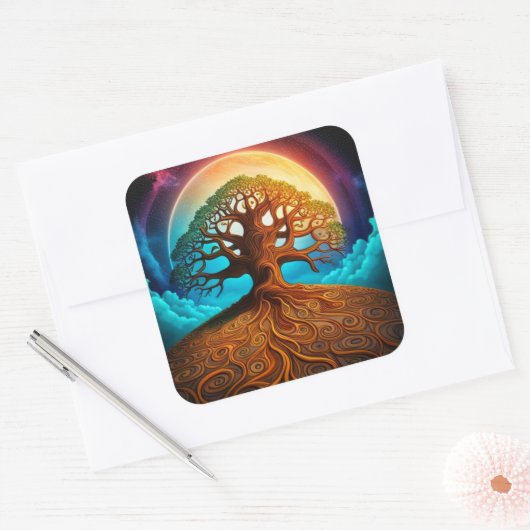 Tree of Life Square Stickers (Envelop)