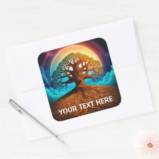 Tree of Life Square Stickers (Envelop)