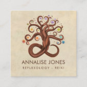 Tree of Life Swirl Vierkante Visitekaartje (Voorkant)