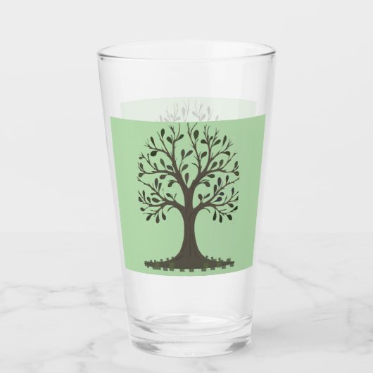 🌳 Tree of Life Tall Drinking Glass - Barware 🥛 Glas (Voorkant)