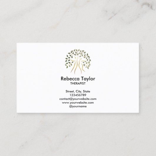 Tree of Life Therapist Life Coach Fitness Health Visitekaartje (Achterkant)