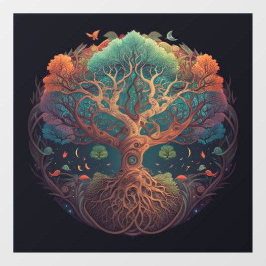 Tree of Life-venster vastklampen Raamsticker (Vel)