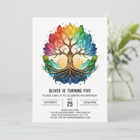 Tree of Life Verjaardag Kaart (Staand voorkant)