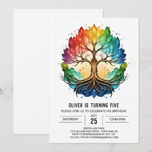 Tree of Life Verjaardag Kaart (Voorkant / Achterkant)