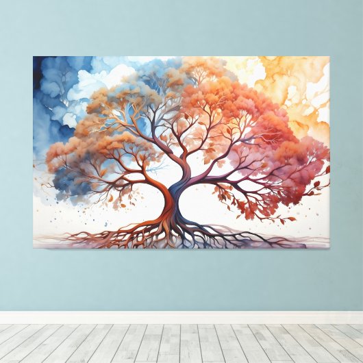 Tree of Life Waterverf Afdrukken (Insitu (Houten vloer))