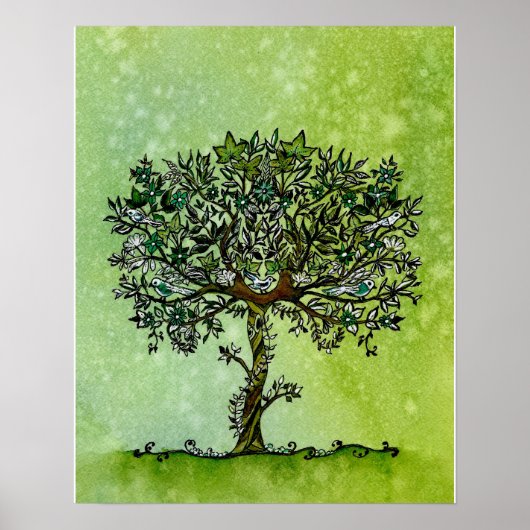 Tree of Life waterverf schilderij Poster (Voorkant)
