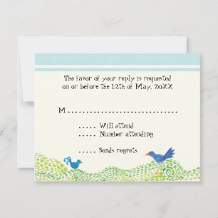 Tree of Life, Whimsical Boy RSVP Response Kaarten
