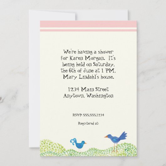 Tree of Life Whimsical Girl Baby shower Kaart (Voorkant)