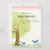 Tree of Life Whimsical Girl Baby shower Kaart (Achterkant)