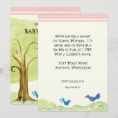 Tree of Life Whimsical Girl Baby shower Kaart (Voorkant / Achterkant)