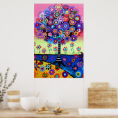 TREE OF LIFE  WHIMSICAL TREE PAINTING POSTER (Keuken)