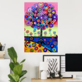 TREE OF LIFE  WHIMSICAL TREE PAINTING POSTER (Thuiskantoor)