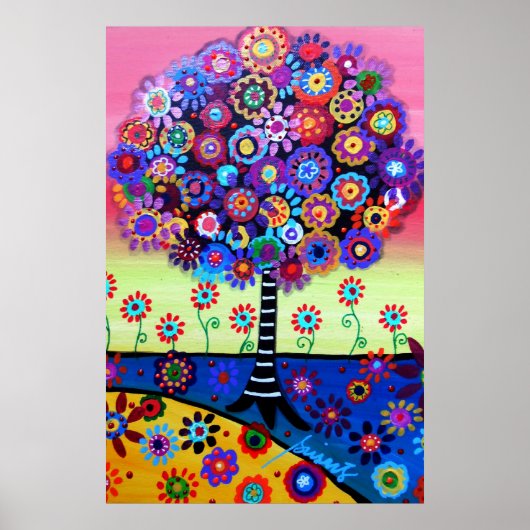 TREE OF LIFE  WHIMSICAL TREE PAINTING POSTER (Voorkant)
