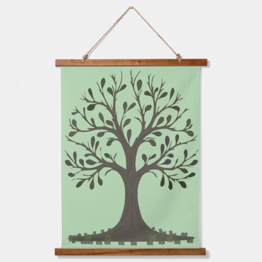 🌳 Tree of Life Wood Frame Wall Tapestry Hangend Wandkleed (Voorkant)