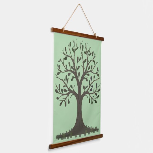 🌳 Tree of Life Wood Frame Wall Tapestry Hangend Wandkleed (Gebogen)
