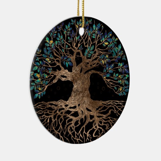 Tree of life - Ygdrasil Golden and Marble ornament (Rechts)