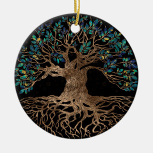 Tree of life - Ygdrasil Golden and Marble ornament