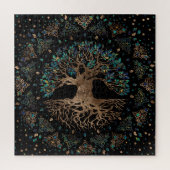 Tree of life - Ygdrasil Golden and Marble ornament Legpuzzel (Verticaal)
