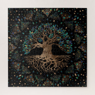 Tree of life - Ygdrasil Golden and Marble ornament Legpuzzel