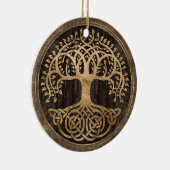 Tree of life -Yggdrasil - Wood Bark and Gold Keramisch Ornament (Rechts)