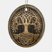 Tree of life -Yggdrasil - Wood Bark and Gold Keramisch Ornament (Links)