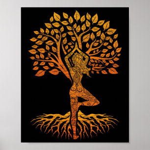 Tree Of Life Yoga Chakra Haka, Clic Fit, Ronde Hal Poster