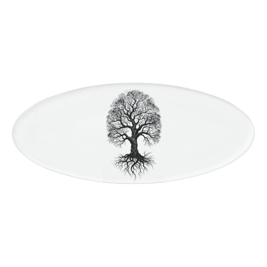 Tree of Life Zen Ovale Naambord Naambadge (Voorkant)