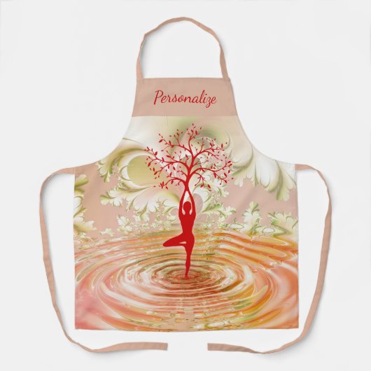 Tree of Life Zen Yoga Mediation Gepersonaliseerd Schort (Voorkant)