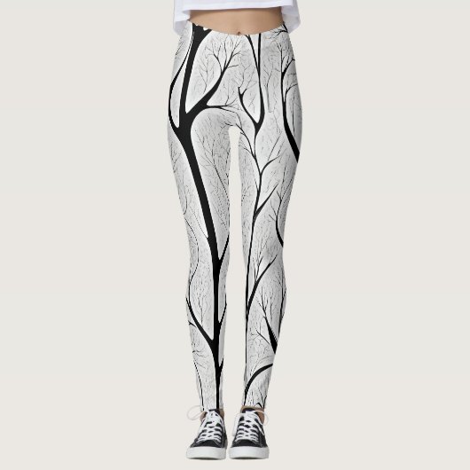 Tree of Life zwart en wit Leggings (Voorkant)