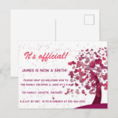 Tree of Love Adoptie Uitnodiging Briefkaart (Voorkant / Achterkant)
