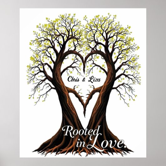 Tree of Love Romantische Natuur Kunst Poster (Voorkant)